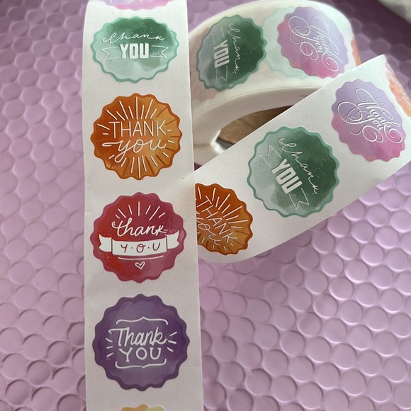 2/25$ 500 pcs Thank You Stickers 1" inch (8 Designs) - Picture 5 of 11